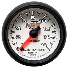 गैलरी व्यूवर में इमेज लोड करें, Autometer Phantom II 52.4mm Full Sweep Electronic 0-1600 Def F EGT/Pyrometer Gauge