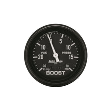 Laden Sie das Bild in den Galerie-Viewer, Autometer Black 2-5/8in 30 In Hg-Vac / 20 PSI Mechanical Vacuum/Boost Gauge