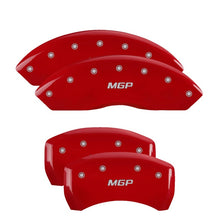 Load image into Gallery viewer, MGP 4 Caliper Covers Engraved Front &amp; Rear Circle K/Kia Red finish silver ch