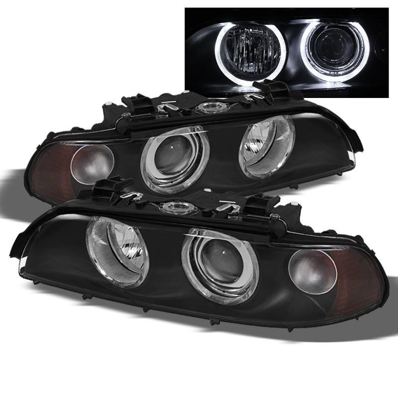 Xtune Bmw E39 5-Series 97-03 Halo Projector Headlights Black PRO-CL-BE3997-G2-BK