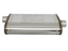 Cargar imagen en el visor de la galería, aFe MACHForce XP SS Muffler 3in Center Inlet / 3in Offset Outlet 22in L x 11n W x 6in H Body