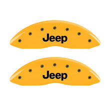 गैलरी व्यूवर में इमेज लोड करें, MGP 4 Caliper Covers Engraved Front &amp; Rear Jeep Yellow Finish Black Char 1999 Jeep Grand Cherokee