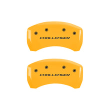 Load image into Gallery viewer, MGP 4 Caliper Covers Engraved Front &amp; Rear Block/Challenger Yellow finish black ch