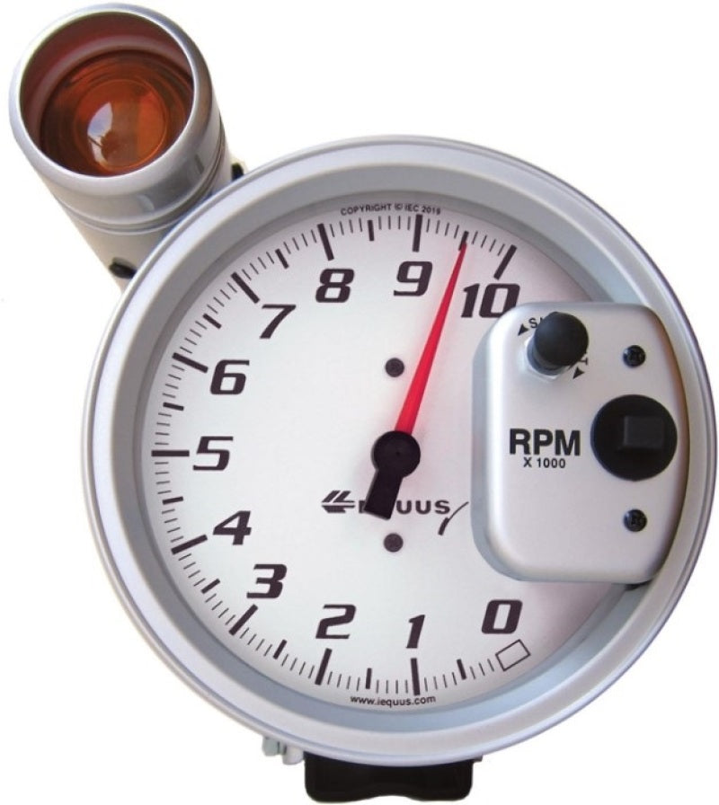 Autometer Equus 10K RPM 5in Tachometer Pedestal w/ External Shift-Lite 5000 Series - White