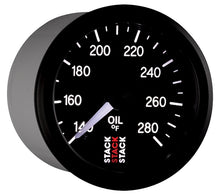 Charger l&#39;image dans la galerie, Autometer Stack 52mm 140-280 Deg F 1/8in NPTF Male Pro Stepper Motor Oil Temp Gauge - Black