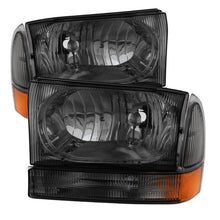 Load image into Gallery viewer, Xtune Ford F250/350/450 Superduty 99-04 Crystal Headlights w/ Bumper Lights HD-JH-FF25099-AM-SM