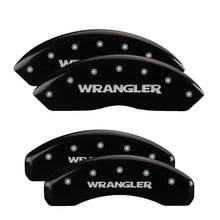 Laden Sie das Bild in den Galerie-Viewer, MGP 4 Caliper Covers Engraved Front &amp; Rear WRANGLER Black finish silver ch