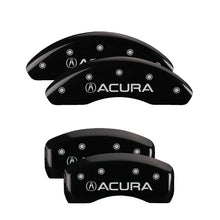 Laden Sie das Bild in den Galerie-Viewer, MGP 4 Caliper Covers Engraved Front &amp; Rear Acura Black finish silver ch