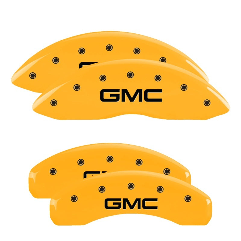 MGP 4 Caliper Covers Engraved Front & Rear MOPAR Yellow finish black ch