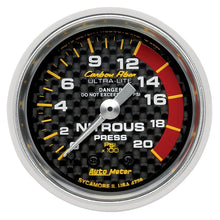 Laden Sie das Bild in den Galerie-Viewer, Autometer Carbon Fiber 52mm 1600 PSI Mechanical Nitrous Pressure Gauge