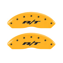 Cargar imagen en el visor de la galería, MGP 4 Caliper Covers Engraved Front &amp; Rear RT Yellow finish black ch