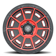 Load image into Gallery viewer, ICON Victory 17x8.5 5x5 -6mm Offset 4.5in BS Satin Black w/Red Tint Wheel