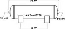 Carica l&#39;immagine nel visualizzatore di Gallery, Firestone Air Tank 5 Gallon 9.5in. x 20.7in. Length (2) 3/8in. NPT 150 PSI Max - Black (WR17609231)