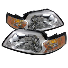 Charger l&#39;image dans la galerie, Xtune Ford MUStang 99-04 Amber Crystal Headlights Chrome HD-JH-FM99-AM-C