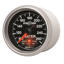 Laden Sie das Bild in den Galerie-Viewer, Autometer Sport-Comp II 52.4mm 100-260 Deg F Water Temp Peak &amp; Warn w/ Electronic Control Gauge