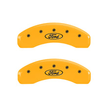 गैलरी व्यूवर में इमेज लोड करें, MGP 4 Caliper Covers Engraved Front &amp; Rear Oval logo/Ford Yellow finish black ch