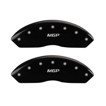 Carica l&#39;immagine nel visualizzatore di Gallery, MGP 4 Caliper Covers Engraved Front &amp; Rear GMC Black finish silver ch