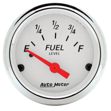 Cargar imagen en el visor de la galería, Autometer Arctic White 52mm 0E-90F Short Sweep Electronic Fuel Level Gauge