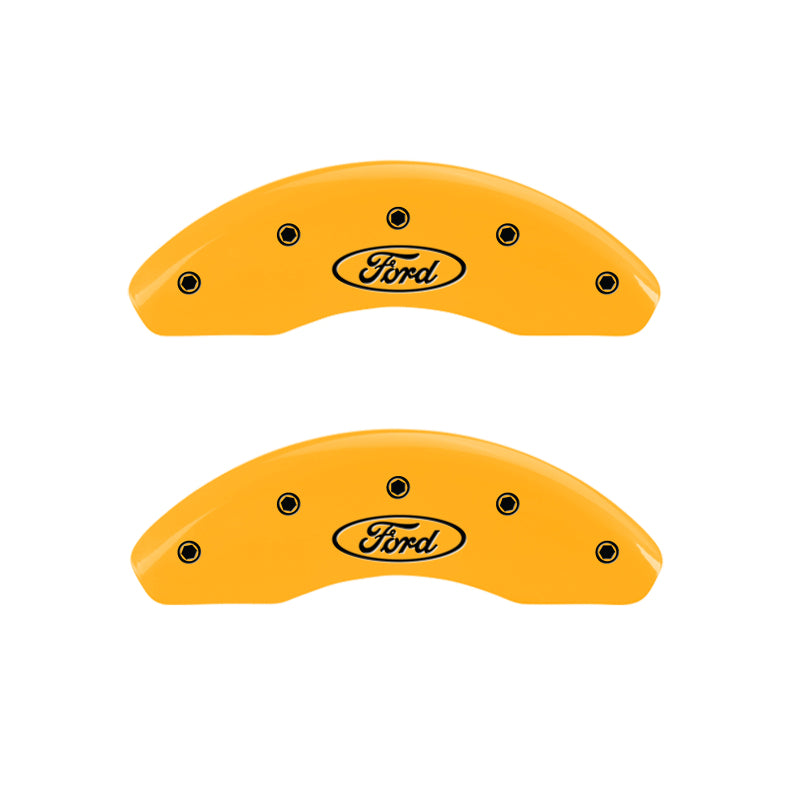 MGP 2 Caliper Covers Engraved Front Oval Logo/Ford Yellow Finish Blk Char 2002 Ford Ranger