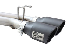 Laden Sie das Bild in den Galerie-Viewer, aFe Rebel Series Cat-Back 2.5in Dual Center Exit SS Exhaust w/ Black Tips 07-14 Jeep Wrangler V6