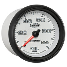 Carica l&#39;immagine nel visualizzatore di Gallery, Autometer Phantom II 2-5/8in 100 PSI Mechanical Oil Pressure Gauge