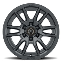 Charger l&#39;image dans la galerie, ICON Vector 6 17x8.5 6x5.5 0mm Offset 4.75in BS 106.1mm Bore Satin Black Wheel