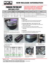 Laden Sie das Bild in den Galerie-Viewer, HKS Step2 Forged Piston Kit For RB26 - 86.5mm Bore