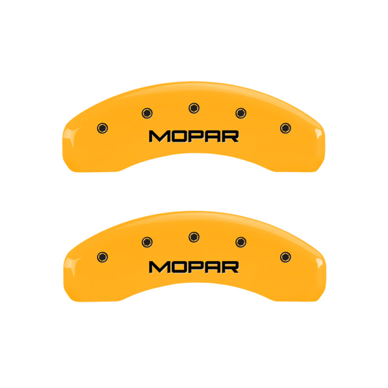 MGP 4 Caliper Covers Engraved Front & Rear Mopar Yellow Finish Black Char 2008 Chrysler Aspen