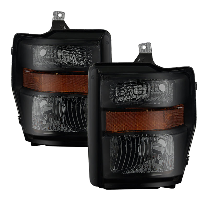 Xtune Ford F250/350/450 Super Duty 08-10 OEM Headlights Black Smoked HD-JH-FS08-AM-BSM