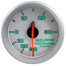 Carica l&#39;immagine nel visualizzatore di Gallery, Autometer Airdrive 2-1/6in Boost/Vac Gauge 30in HG/30 PSI - Silver