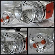 Charger l&#39;image dans la galerie, Xtune Ford F150 04-08 Amber Crystal Headlights Chrome HD-JH-FF15004-AM-C