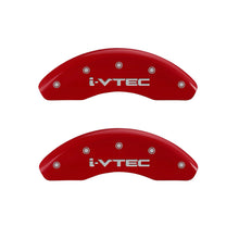 Load image into Gallery viewer, MGP 4 Caliper Covers Engraved Front &amp; Rear i-Vtec Red finish silver ch