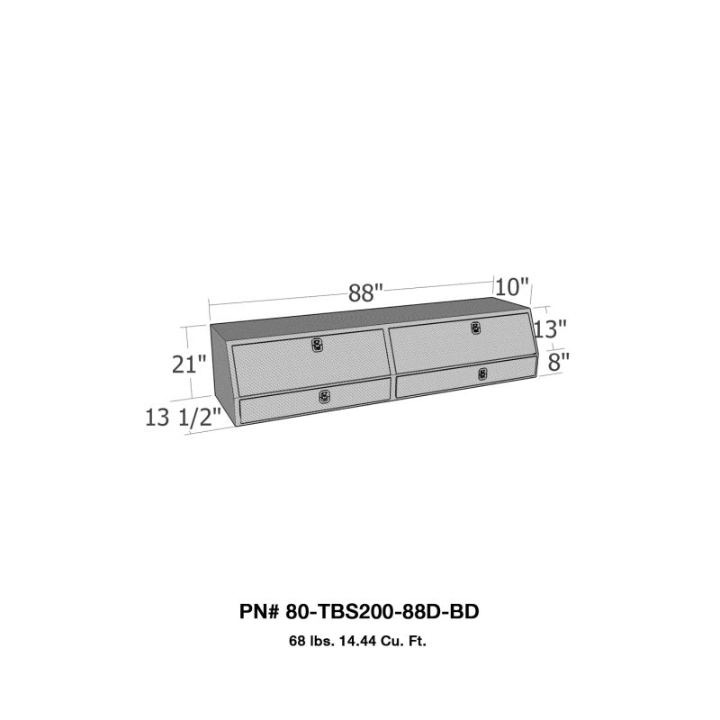 Westin/Brute Contractor TopSider 88in w/ Drawers & Doors - Aluminum