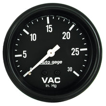 Laden Sie das Bild in den Galerie-Viewer, Autometer AutoGage 2-5/8in. / 0-30 IN HG / Mechanical Full Sweep Vacuum Gauge