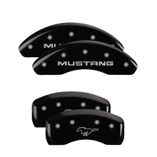 Load image into Gallery viewer, MGP 4 Caliper Covers Engraved Front &amp; Rear Oval logo/Ford Black finish silver ch