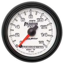 गैलरी व्यूवर में इमेज लोड करें, Autometer Phantom II 52.4mm Full Sweep Electronic 0-1600 Def F EGT/Pyrometer Gauge