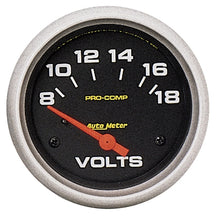 Charger l&#39;image dans la galerie, Autometer Pro Comp 8-18 Volts Short Sweep Electronic Voltmeter Gauge