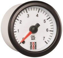 Carica l&#39;immagine nel visualizzatore di Gallery, Autometer Stack 52mm 0-7 Bar M10 Male Pro Stepper Motor Oil Pressure Gauge - White