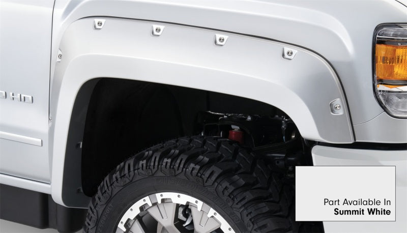 Bushwacker 16-18 GMC Sierra 2500 Fleetside Pocket Style Flares 4pc 78.8/97.6in Bed - Summit White