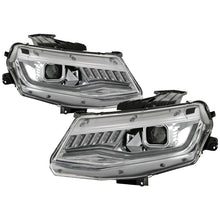 Load image into Gallery viewer, Spyder Chevy Camaro 16-18 Halogen Model Projector Headlights Chrome PRO-YD-CCAM16HALSI-SEQ-C