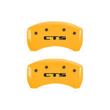 Cargar imagen en el visor de la galería, MGP 4 Caliper Covers Engraved Front Cursive/Cadillac Engraved Rear CTS Yellow finish black ch