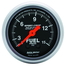 Carica l&#39;immagine nel visualizzatore di Gallery, Autometer 2-1/16in 0-15 PSI Mechanical Sport-Comp Fuel Pressure Gauge