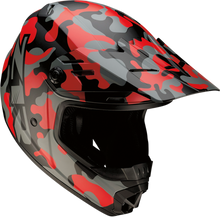 Cargar imagen en el visor de la galería, Z1R Youth Rise Helmet - Camo - Red - Small 0111-1264