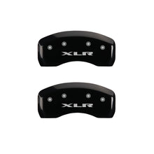 Cargar imagen en el visor de la galería, MGP 4 Caliper Covers Engraved Front Cursive/Cadillac Engraved Rear XLR Black finish silver ch