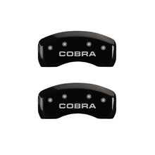 Load image into Gallery viewer, MGP 4 Caliper Covers Engraved Front &amp; Rear Cobra Black finish silver ch