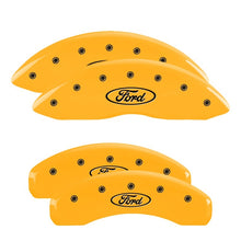 गैलरी व्यूवर में इमेज लोड करें, MGP 4 Caliper Covers Engraved Front &amp; Rear Oval logo/Ford Yellow finish black ch