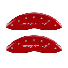 Cargar imagen en el visor de la galería, MGP 4 Caliper Covers Engraved Front &amp; Rear SRT4 Red finish silver ch