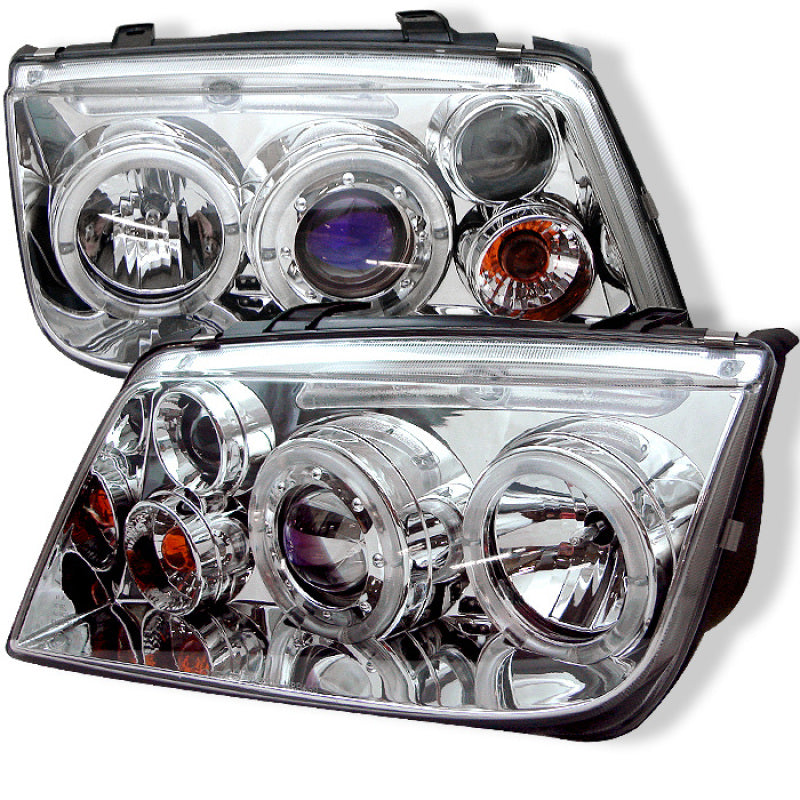 Spyder Volkswagen Jetta 99-05 Projector HeadlightsLED Halo Chrm PRO-YD-VJ99-HL-C