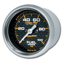 Laden Sie das Bild in den Galerie-Viewer, Autometer Carbon Fiber 52mm 100 PSI Electronic Fuel Pressure Gauge