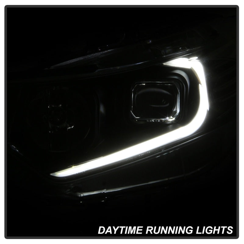 xTune 09-14 Acura Projector Headlights - Light Bar DRL - Black (PRO-JH-ATSX09-LB-BK)